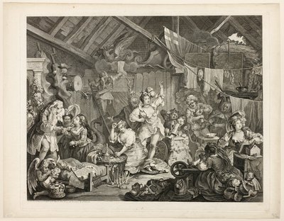Bir Ahırda Giyinen Yürüyen Aktrisler by William Hogarth
