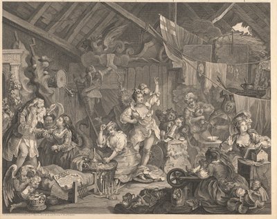 Ahırda Giyinerek Gezinen Aktrisler by William Hogarth