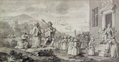 Foundlings Çalışması (kalem, mürekkep ve kağıt üzerinde yıkama) by William Hogarth