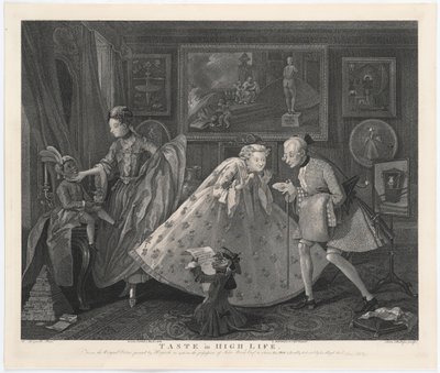 Yüksek Yaşamda Tat, Samuel Phillips tarafından kazınmış, 1808 by William Hogarth