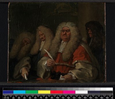 Tezgah, 1753-54 (panel üzerine desteklenmiş tuval üzerine yağlıboya) by William Hogarth