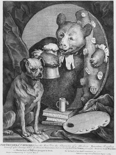 Bruiser Charles Churchill, bir zamanlar Rahip, Rus Herkülü Karakterinde, 1763 by William Hogarth