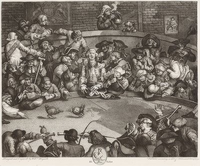 Kokpit / Der Hahnenkampfplatz. 1759 by William Hogarth