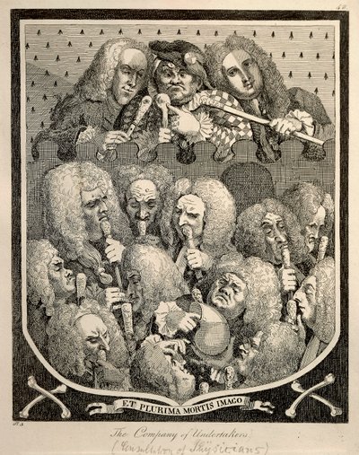 The Company of Undertakers, Georg Friedrich Haendel, karikatür gravürü, William Hogarth by William Hogarth