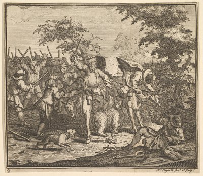 Talgol ve Magnano ile Karşılaşma Samuel Butler için Onyedi Küçük Resim..., 1721-26. by William Hogarth