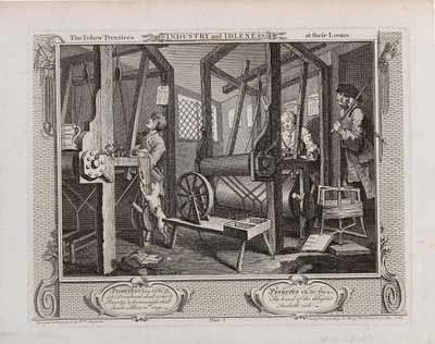 Çıraklar Tezgahlarında. Seri Sanayi ve Aylaklık, 1747. by William Hogarth