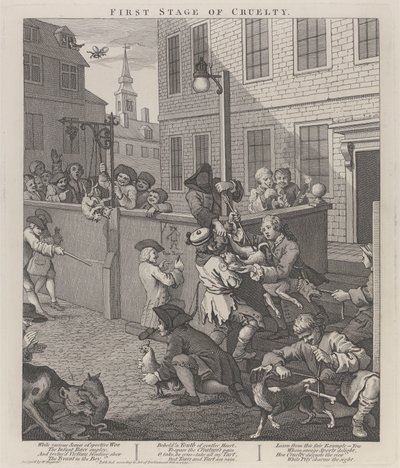 Zulümün Birinci Aşaması: Hayvanlara İşkence Eden Çocuklar by William Hogarth