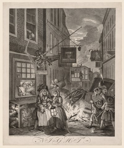 Günün Dört Zamanı: Gece, 1738. by William Hogarth