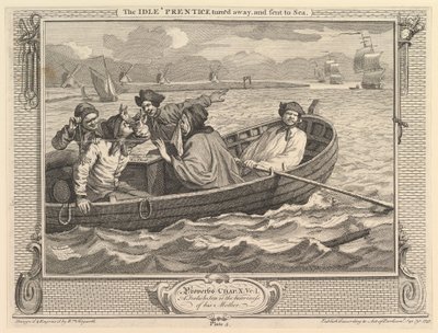 Atıl Prentice Döndü ve Denize Gönderildi: Sanayi ve Aylaklık, levha 5, 30 Eylül 1747. by William Hogarth