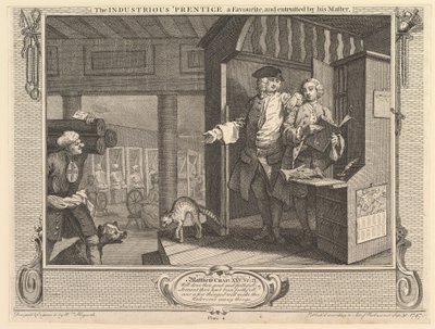 Çalışkan Prentice Favori ve Efendisi Tarafından Emanet: Sanayi ..., 30 Eylül 1747. by William Hogarth