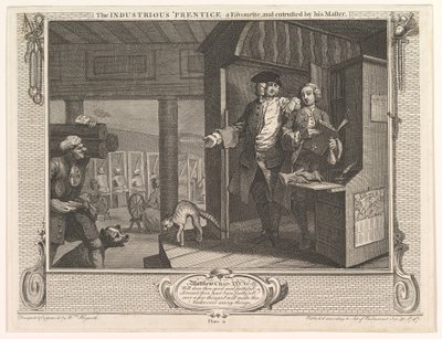 Çalışkan Prentice, Usta Endüstrisinin Sevdiği ve Emanet ettiği..., 30 Eylül 1747. by William Hogarth