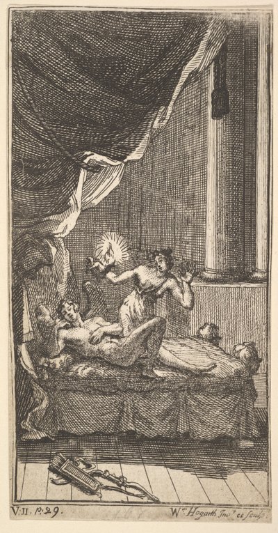Yeni Metamorfoz, Levha 6: Aşk Tanrısı ve Ruhun Öyküsü, 1724. by William Hogarth