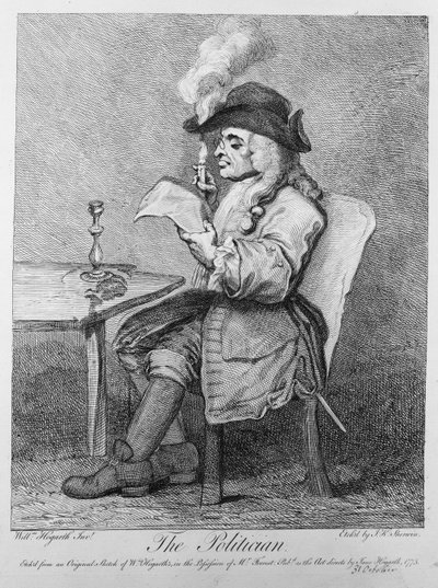 John Keyse Sherwin tarafından kazınmış Politikacı, 1775 by William Hogarth