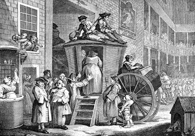 The Stage Coach veya Country Inn Yard, 1747 by William Hogarth