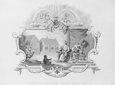 Tiverton Okul Şöleni için bilet, 1740, J. Moore tarafından kazınmış by William Hogarth