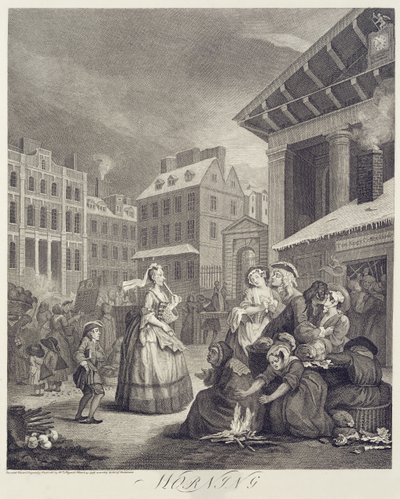 Günün Saatleri: Sabah (gravür) by William Hogarth