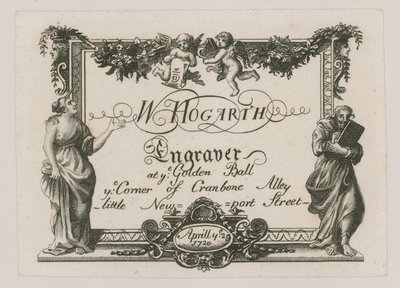 W Hogarth için ticaret kartı by William Hogarth