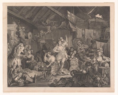 Bir ahırda giyinmiş aktrisler ve çocuklar Bir ahırda dolaşan aktrisler giyiniyor by William Hogarth