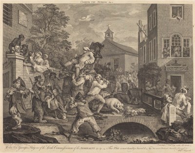 Üyelere başkanlık etmek by William Hogarth and Francois Antoine Aveline