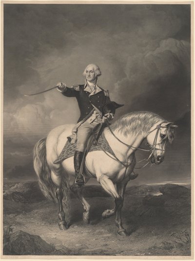 George Washington At Sırtında by William Holl II after John Faed