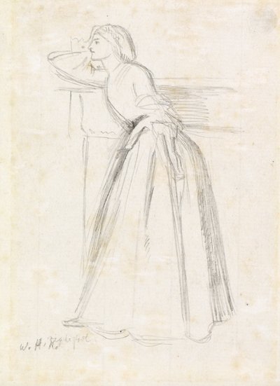 Şömineye Yaslanmış Kız by William Holman Hunt