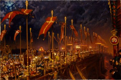 Galler Prensi ve Prensesinin Evlendiği Gecede Londra Köprüsü, 1863 by William Holman Hunt