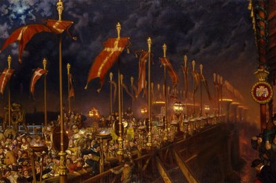 Galler Prensi ve Prensesinin Evlendiği Gecede Londra Köprüsü, 1863-6 by William Holman Hunt