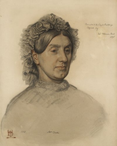 Bayan Thomas Combe (1806-1893) (kırmızı ve siyah tebeşir) by William Holman Hunt
