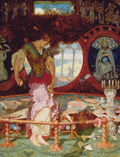 The Lady of Shalott, c.1886-1905 (panel üzerine yağlıboya) (ayrıca bkz. 495754) by William Holman Hunt