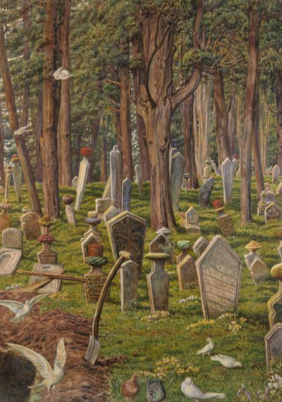 Uyuyan Şehir: Pera Mezarlığı, Konstantinopolis, 1856 - 1888 (kağıt üzerine suluboya) by William Holman Hunt