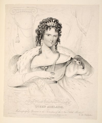 En Merhametli Majesteleri Kraliçe Adelaide, New North Briton Abonelerine Saygıyla Sunuldu, pub. 1830 by William Home Lizars