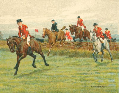 Yarışlar Tarihi ve Modern, Noktadan Noktaya Yarışlar (chromolitho) by William Hounsom Byles