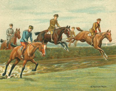 Yarışlar Tarihi ve Modern, Müttefik Subaylar için Çanlı Kovalamalar (chromolitho) by William Hounsom Byles
