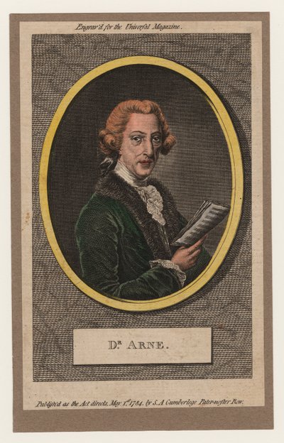 Arne, 1784 (el boyaması gravür) by William Humphrey