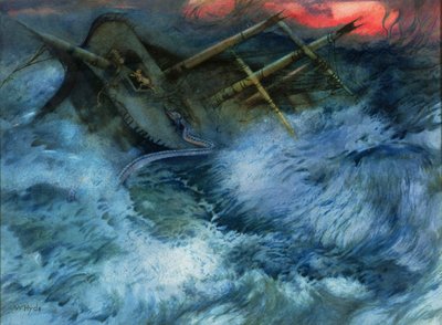 Deniz Yılanı ve Kaplanları Olan Batık Gemi by William Hyde