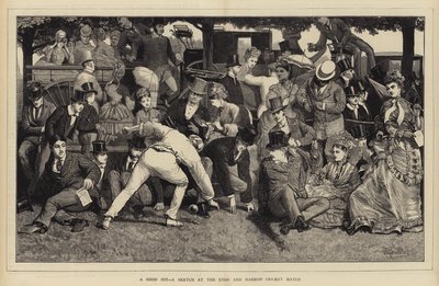 Eton ve Harrow Kriket Maçında İyi Bir Vuruş, Bir Eskiz by William III Bromley