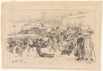 Coney Adası Tahta Kaldırımı by William James Glackens