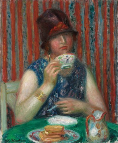 Fincanlı Kız, 1920 civarı (tuval üzerine yağlı boya) by William James Glackens