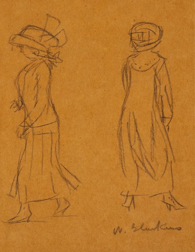 Farklı Yönlerde Karşı Karşıya İki Kadın by William James Glackens
