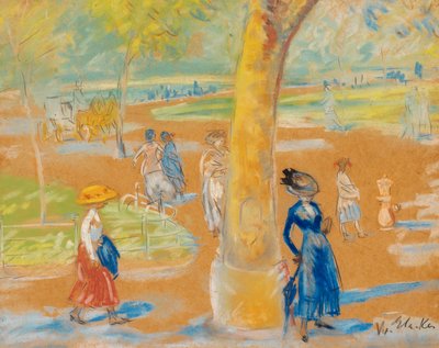 Şemsiyeli kadın, Washington Meydanı by William James Glackens