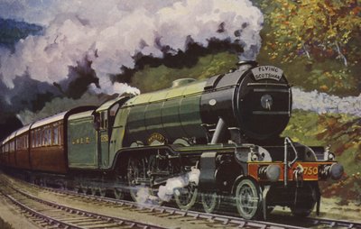 LNER "Flying Scotsman" Ekspresi (renkli taş baskı) by William John Patton McDowell
