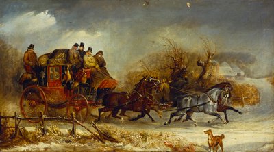 Koçluk Sahnesi - Dört Mevsim Boyunca: Kış by William Joseph Shayer