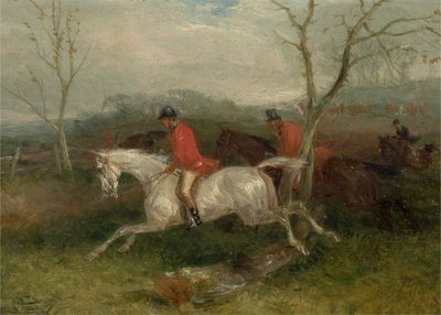 Tilki Avı: Bir Çite Gelmek (Tam Ağlama) (değirmen tahtasında yağ) by William Joseph Shayer