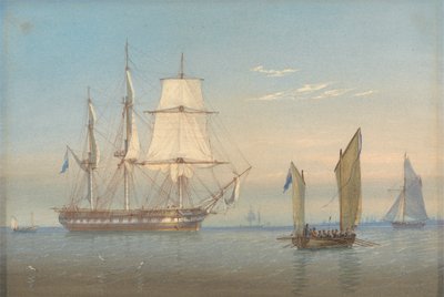 Çapa Bırakan Bir İngiliz Fırkateyni by William Joy