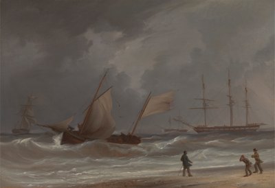 Fırtınada Karaya Sürülen Bir Lugger by William Joy