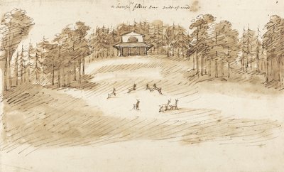 Geyik Parkı (kağıt üzerinde yıkama ile kalem ve mürekkep) by William Kent