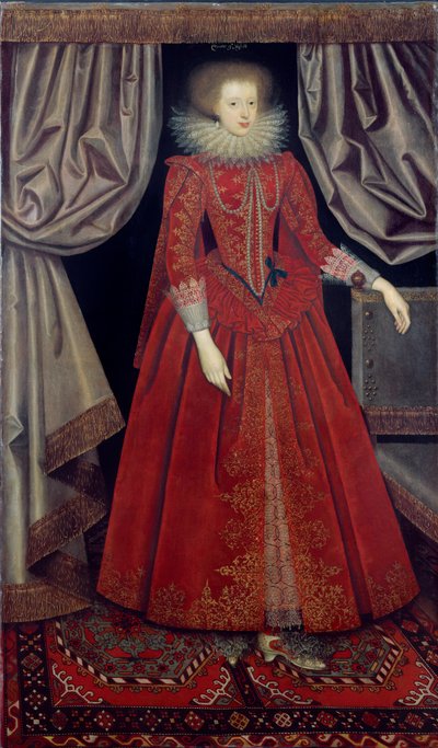 Catherine Knevet, 1615 dolayları (tuval üzerine yağlıboya) by William Larkin