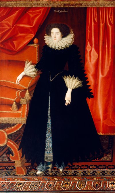 Elizabeth Bassett c.1615 (tuval üzerine yağlıboya) by William Larkin