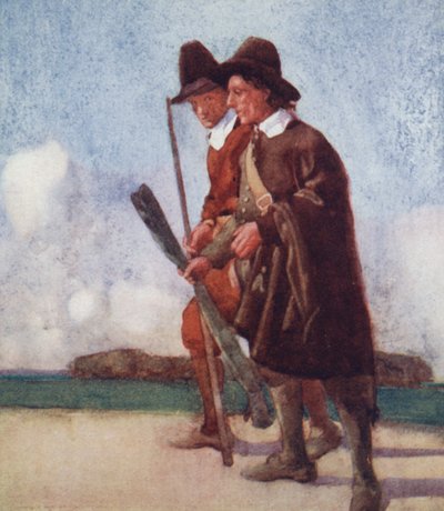 The Compleat Angler için çizim, Izaak Walton (renkli litho) by William Lee Hankey
