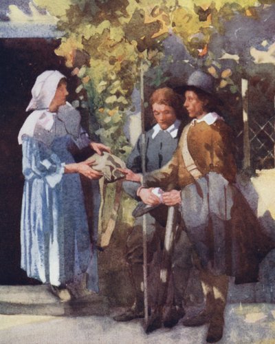 The Compleat Angler için çizim, Izaak Walton (renkli litho) by William Lee Hankey